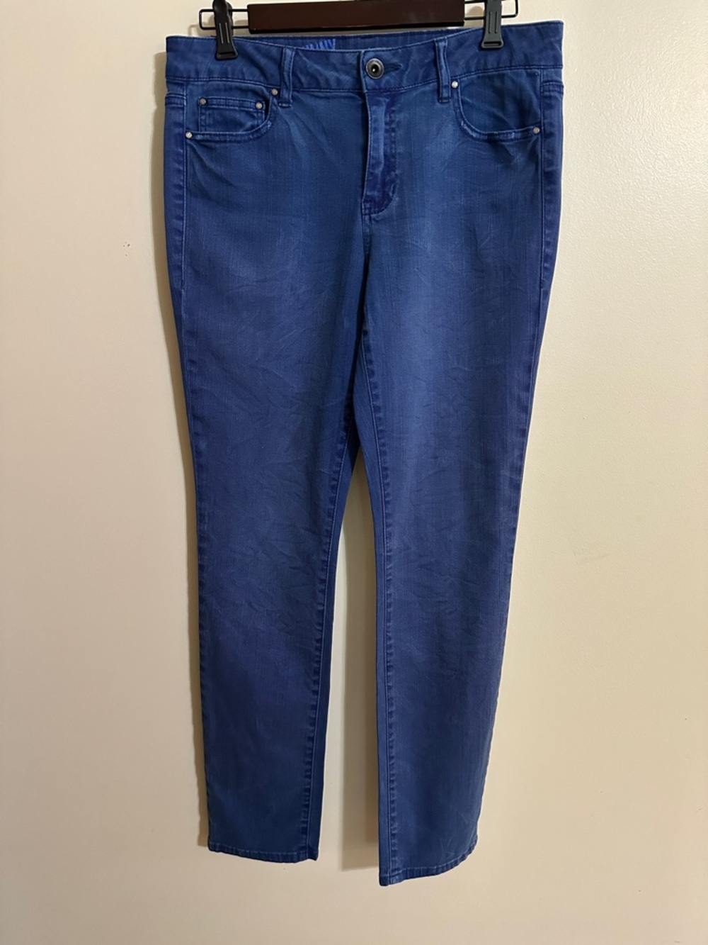 DKNY Women’s Soho Mid-Rise Skinny Jeans in Deep Indigo Blue